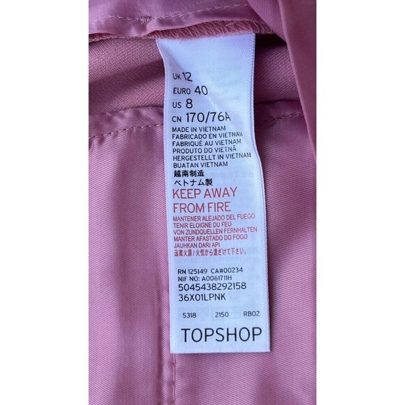 Topshop Women’s Pink Straight Leg Work Pants Size 8 US - Picture 4 of 10